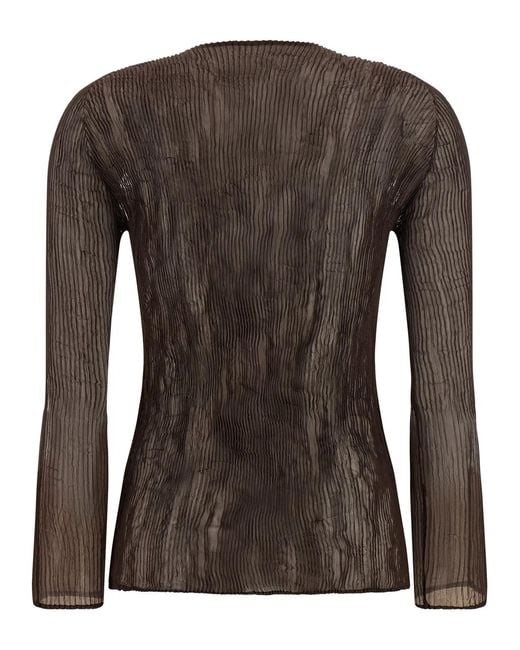 Issey Miyake Brown 'Chiffon Twist 1' Top
