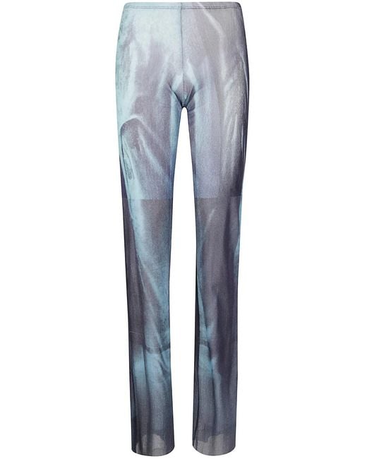 Jean Paul Gaultier Blue Mesh Trouser Printed "Water"