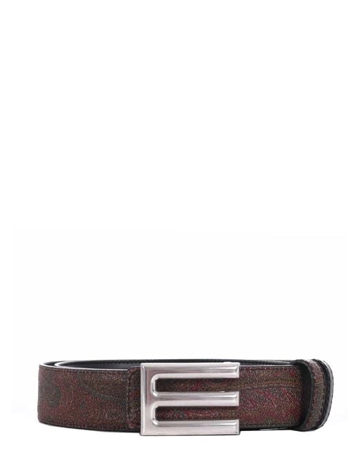 Etro White Reversible Logo Belt Arnica And Lea for men