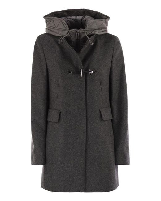 Fay Black Toggle Coat