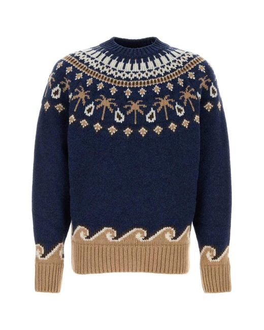 Alanui Blue Sweet Winter Sweater for men