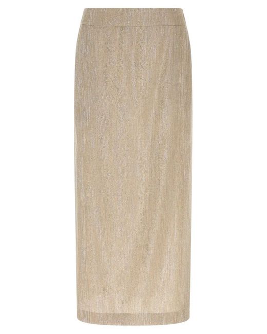 Peserico Natural Viscose Midi Skirt