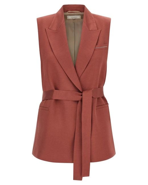 Peserico Red Linen Viscose Vest