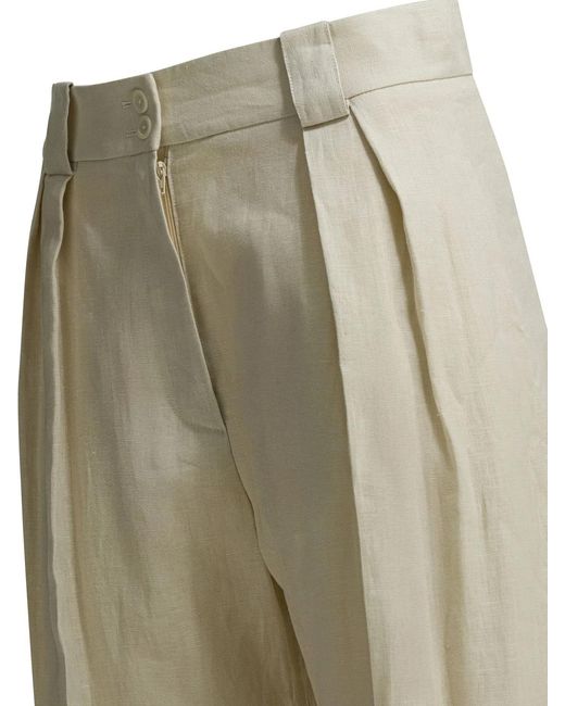 Ines De La Fressange Paris White Linen Trousers