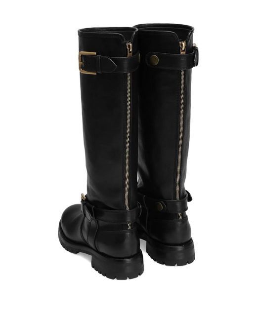 Dolce & Gabbana Black Dolce & Gabbana Leather Flat Shoes