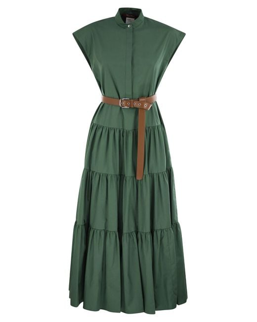 【関税＆送料込み】Max Mara Studio Bairo Dress Flounced cotton shirt dress, ochre | 