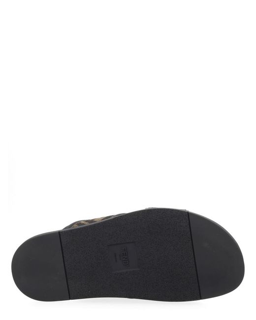 Fendi Black Slide Con Logo for men