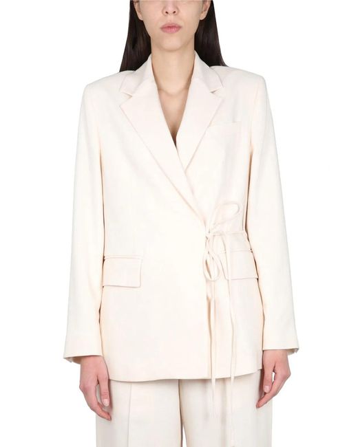 MSGM White Viscose Blazer