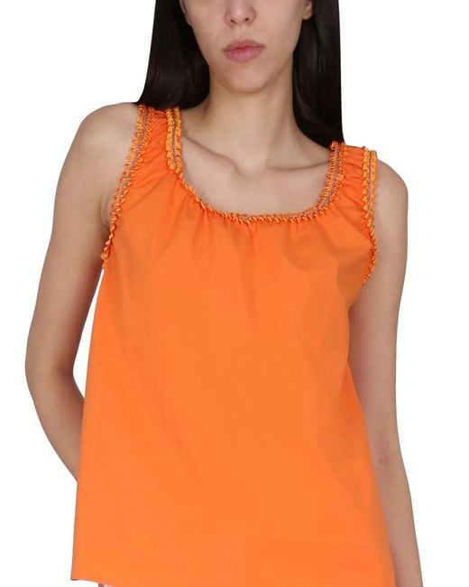 Boutique Moschino Orange Cotton Tops
