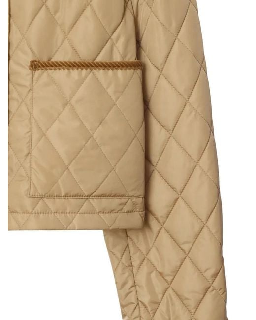 Burberry Natural Quilted Jacket With Snaps