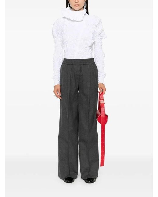 Brunello Cucinelli Gray Wide Leg Pants