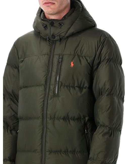 Polo Ralph Lauren Green Gorham Down Jacket With Detachable Hood Recycled Polyester Padding for men