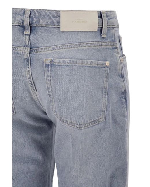 7 For All Mankind Blue Straight Fit Light Wash Vintage-Effect Denim Jeans