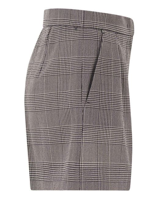 Max Mara Gray Embroidered Wool Agoraio Shorts