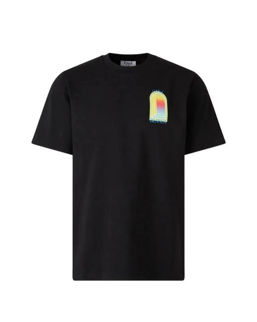 Casablanca Black Tshirt Bright Jersey for men