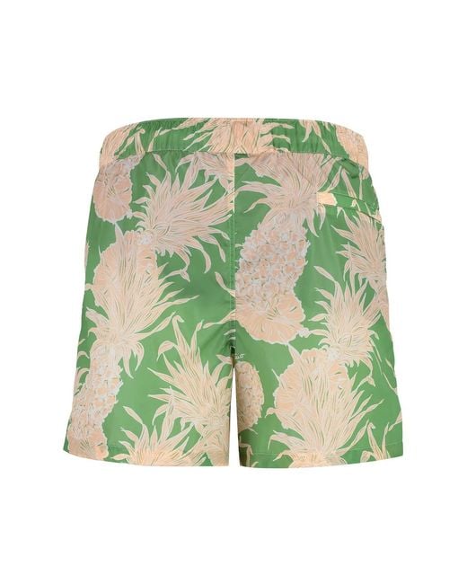 Valentino Green Printed Swim Shorts for men