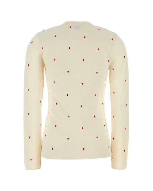 Bottega Veneta Natural Embroidered Cotton Blend Sweater