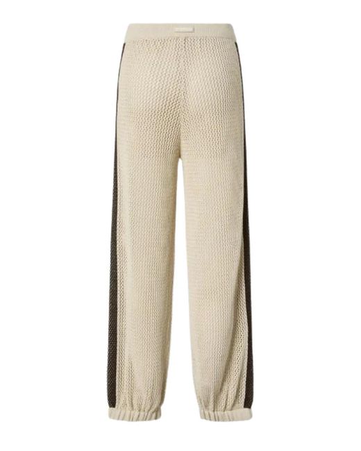 Pinko White Oyster Cotton Trousers