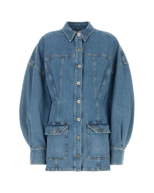 The Attico Blue Miniabito Denim