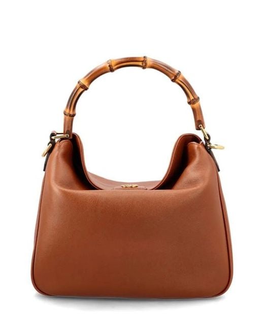Gucci Brown Diana Leather Shoulder Bag