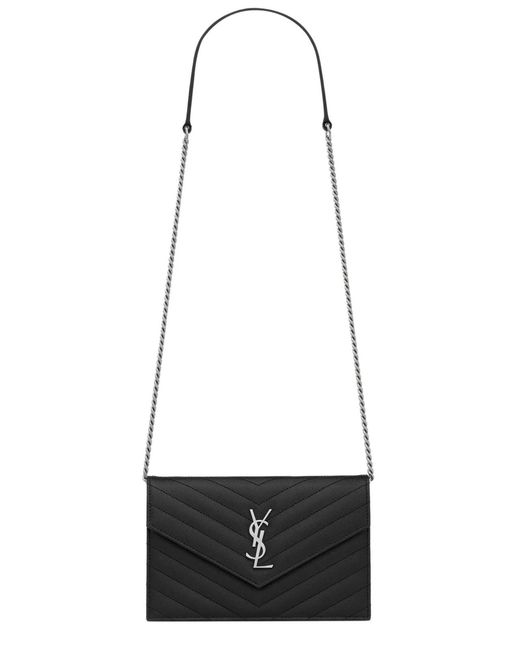 Saint Laurent White Cassandre Envelope Chain Wallet
