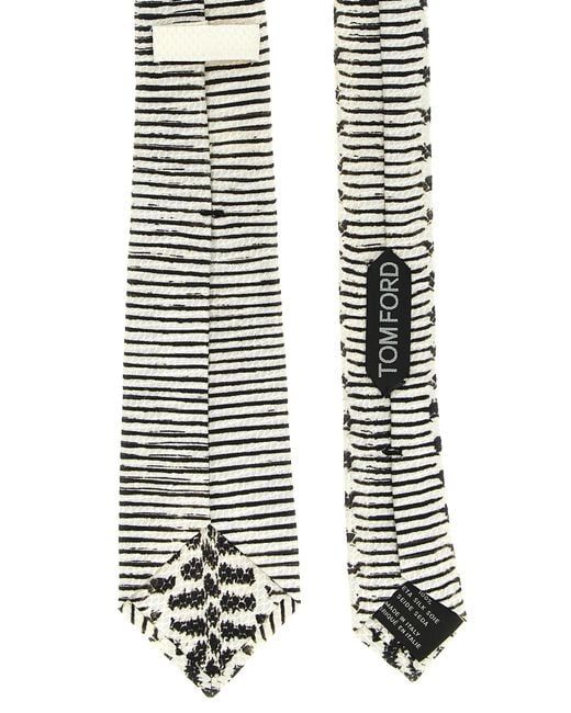 Tom Ford White 'Snake Print Tie' Tie for men