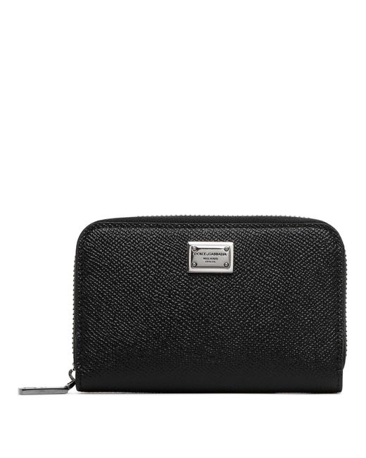 Dolce & Gabbana Black Vitello Leather Wallets for men