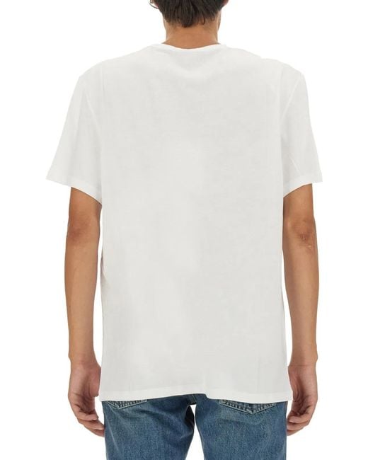 McQueen White Skull Print T Shirt for men