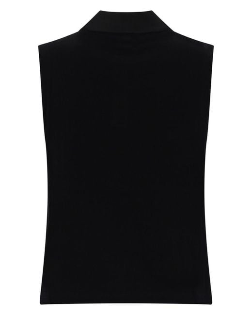 Saint Laurent Black Top Polo Smanicato