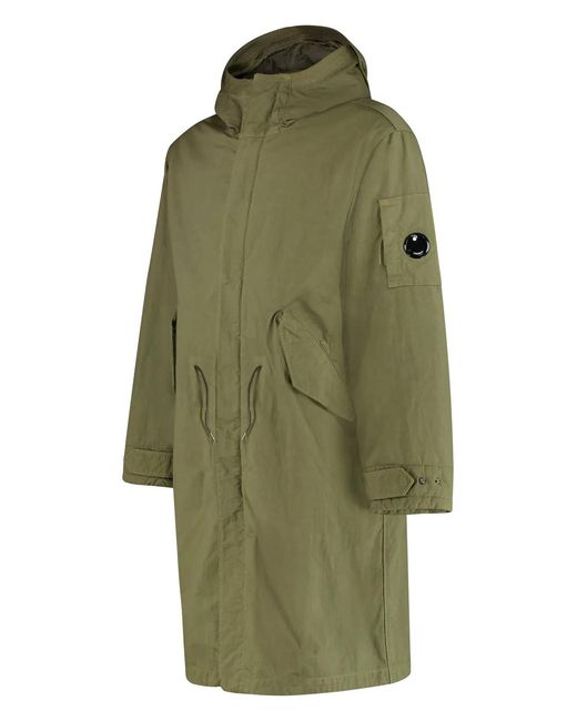 C P Company Green C.P.Company Hooded Cotton Parka for men