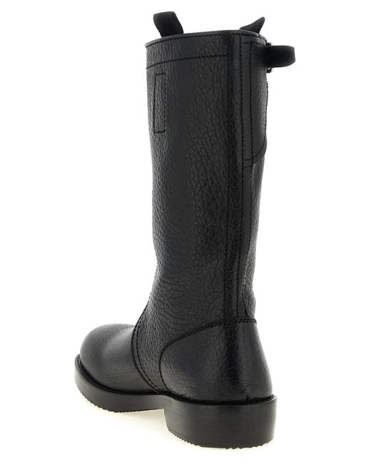 Dries Van Noten Black Biker Boots for men