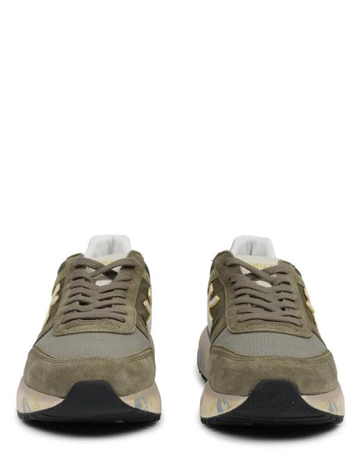 Premiata Green Calf Leather Sneaker for men