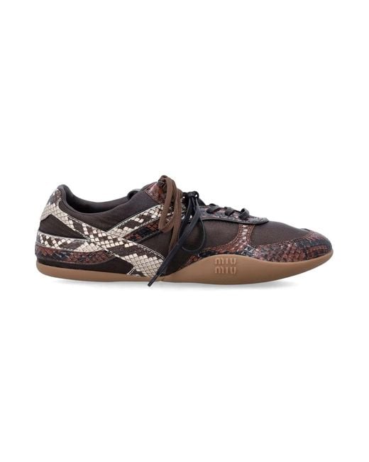 Miu Miu Brown Gymnasium Sneakers
