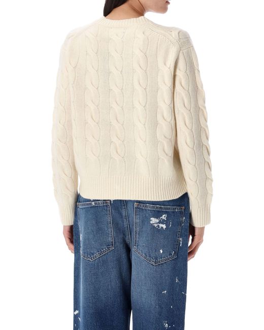 Polo Ralph Lauren Blue Wool And Cashmere Cable-Knit Sweater