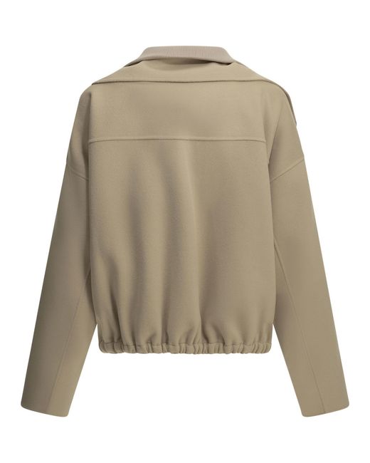 Max Mara Natural Virgin Wool Bomber Jacket