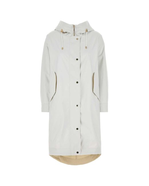 Moorer White Chalk Polyester Blend Molly Jacket