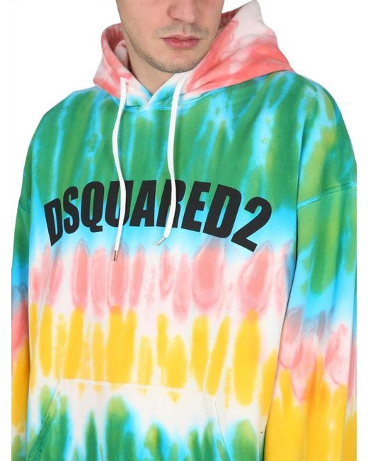 DSquared² Green Sweatshirt With Logo for men