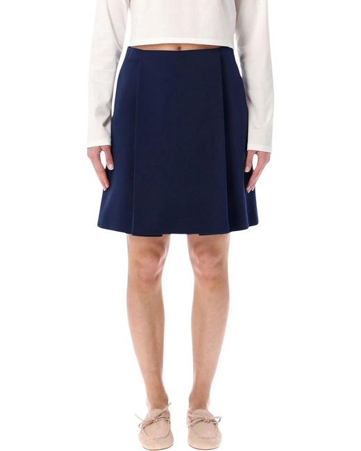 Miu Miu Blue Technical Jersey Mini Skirt