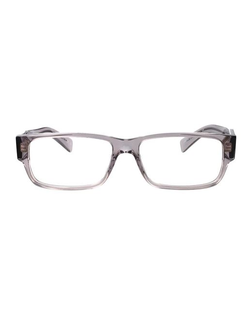 Prada Gray Transparent Acetate Glasses for men