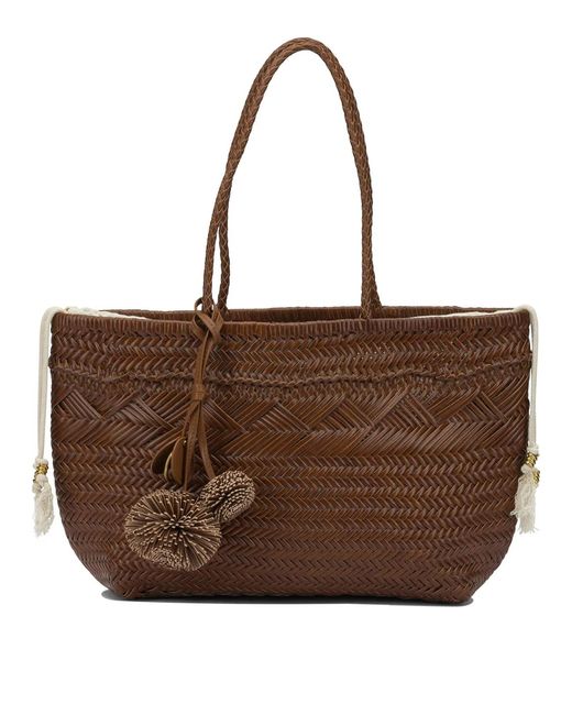 Gianni Chiarini Brown Cow Leather Shoulder Bags