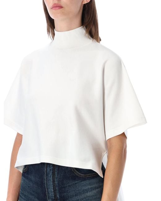 Alaïa Blue Alaia Asym Tshirt Cotton Jersey