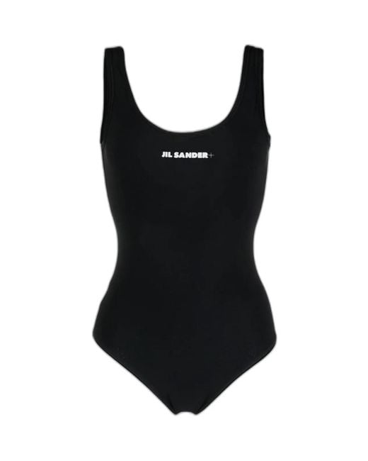 Jil Sander Black One Piece Swimsuit With Logo