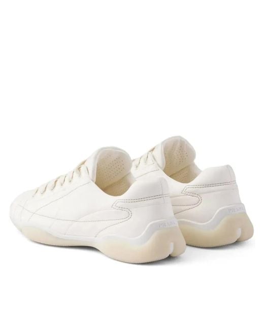 Prada White Nappa Leather Sneaker