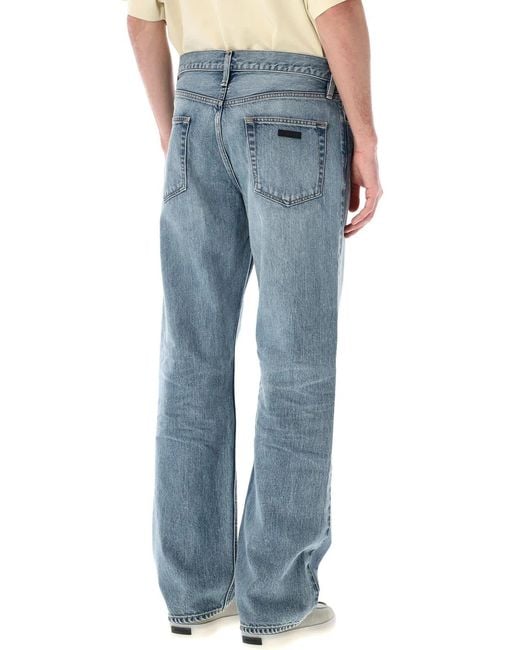Fear Of God Blue Straight 5-Pocket Jeans for men