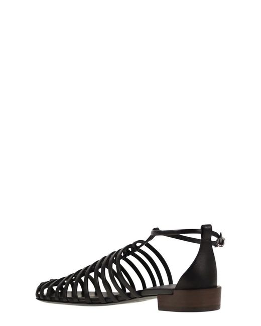 Tod's Black Leather Sandal