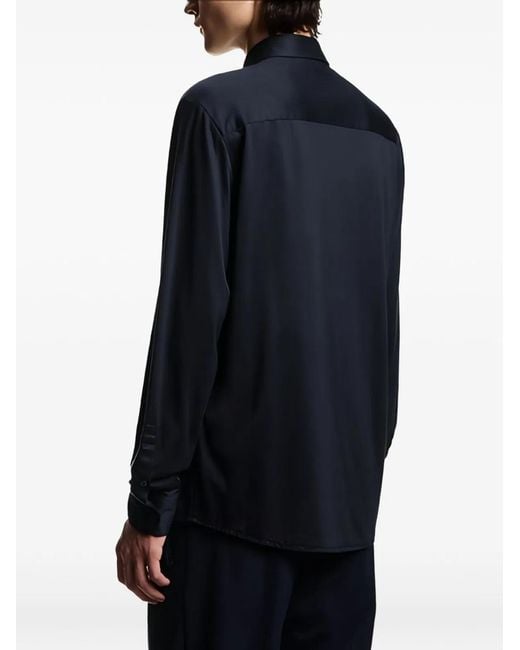Emporio Armani Blue Cotton Blend Shirt for men