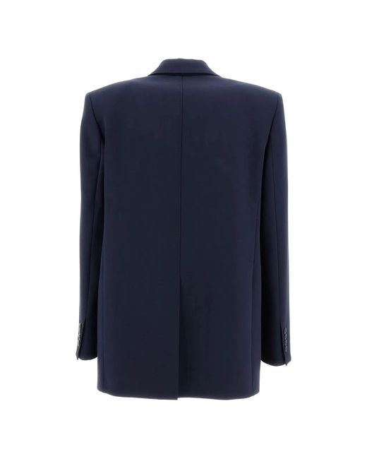 Max Mara Blue Virgin Wool Silk Blazer