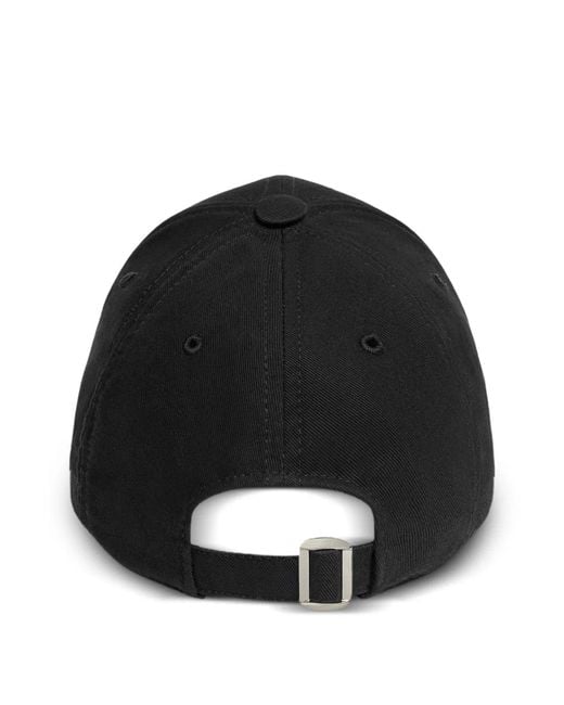Courreges Black Courregès Ac Logo Cotton Cap