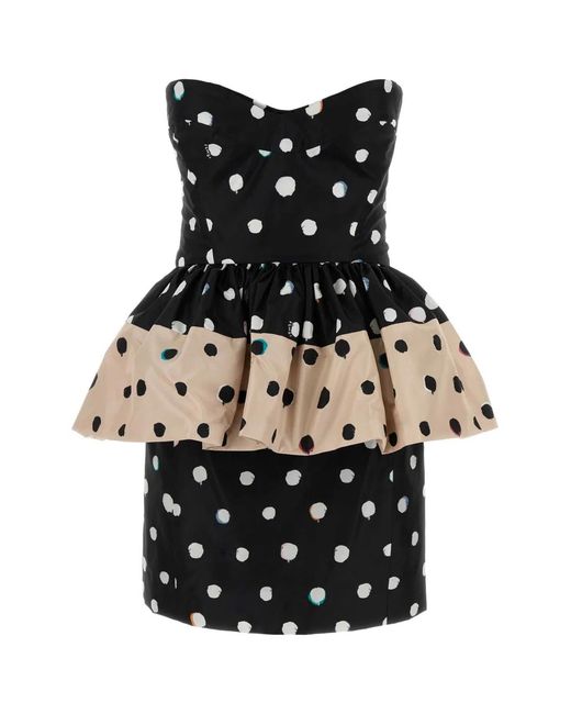 Fendi Black Printed Taffeta Dress