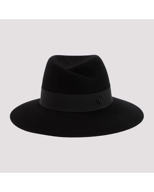 Maison Michel Black Wool Virginie Hat